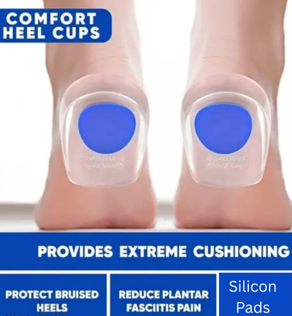 Gel Silicone Heel Cups | Soft Heel Support Pads for Men & Women | Comfortable Cushion for Daily Walking & Standing