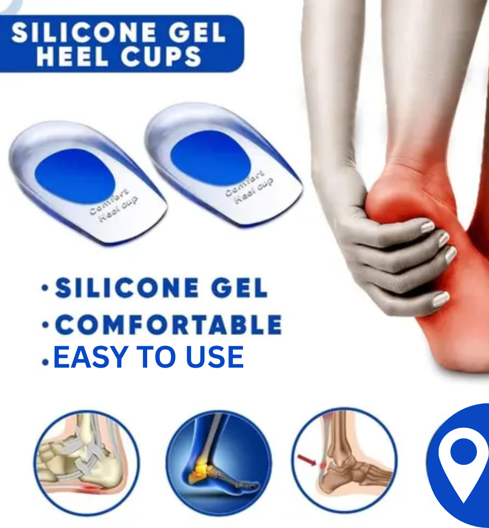 Gel Silicone Heel Cups | Soft Heel Support Pads for Men & Women | Comfortable Cushion for Daily Walking & Standing
