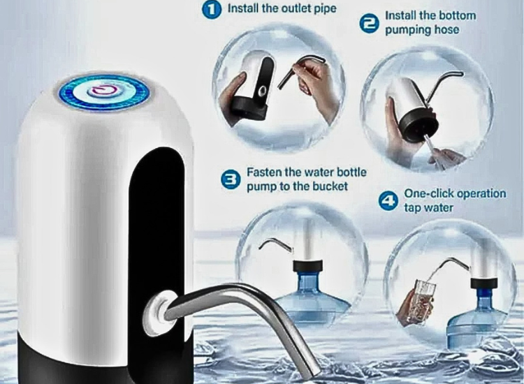 Automatic USB Rechargeable Water Dispenser Pump for  Water Bottles | One-Touch Portable Water Pump for Home & Office